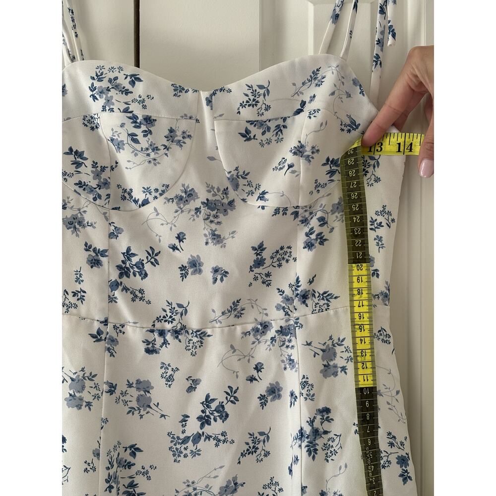 J.ING White Blue Floral Mini Dress Size S - Picture 5 of 9